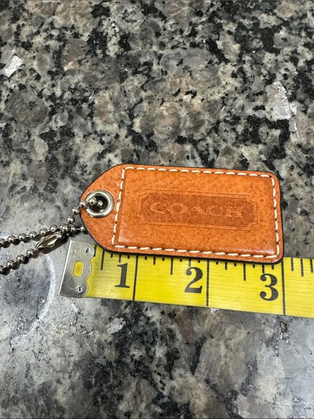 Coach Leather hang tag bag charm